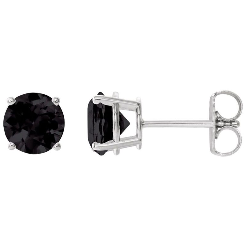 Genuine Large Black Onyx Stud Earrings 14k White Gold Genuine Large Black Onyx Stud Earrings 14k White Gold