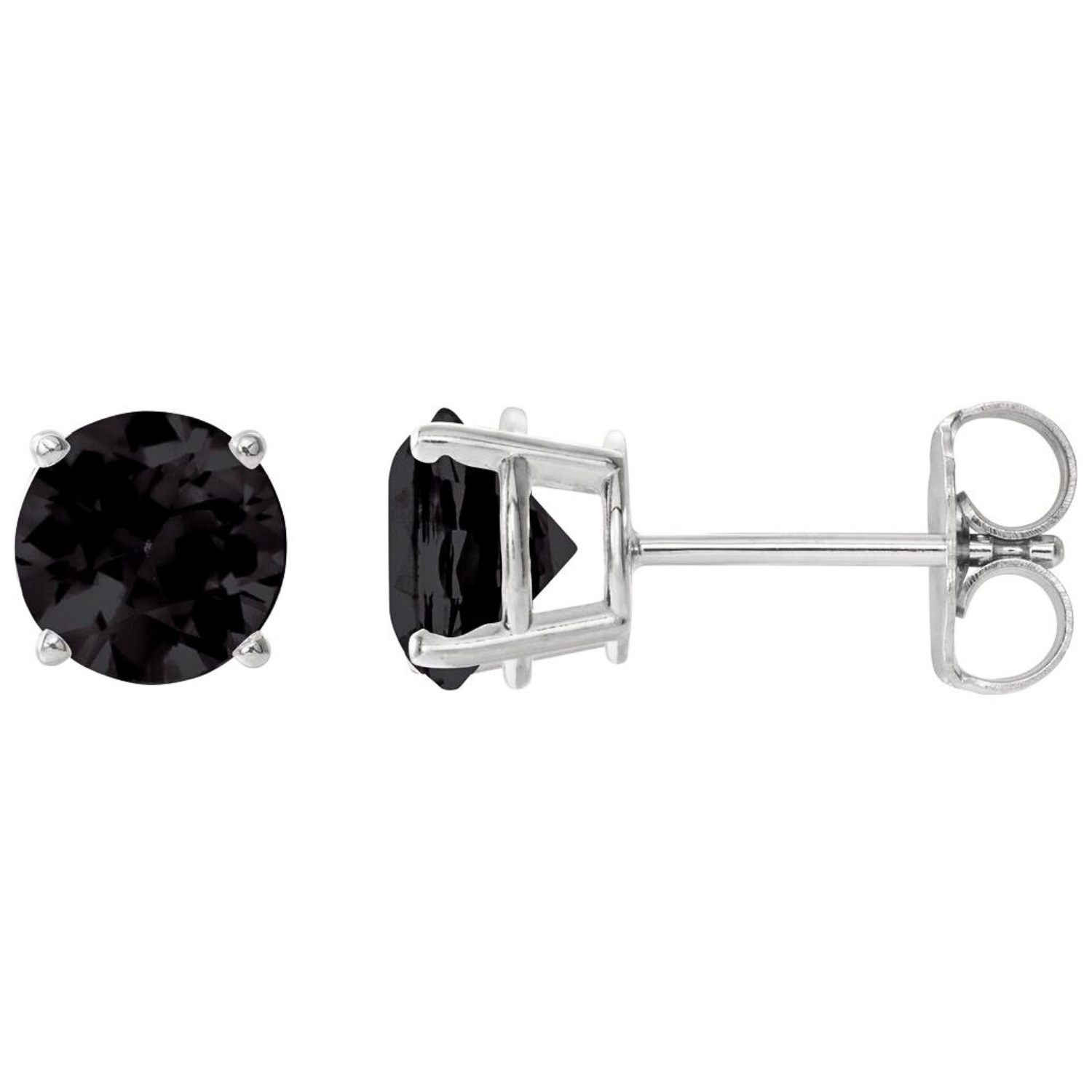 Genuine Large Black Onyx Stud Earrings 14k White Gold Genuine Large Black Onyx Stud Earrings 14k White Gold