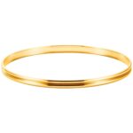 Grooved Bangle Bracelet 4 mm 14k Yellow Gold