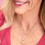 Horizontal 5 Lab Diamond Graduated Necklace 14K Gold