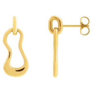 Irregular Dangle Earrings 14K Yellow Gold