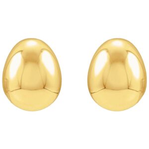 Large 14K Yellow Gold Electroform Puffed Ball Stud Earrings