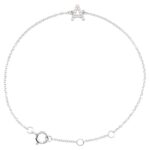 Natural Diamond Initial Bracelet 14K White Gold Natural Diamond Initial Bracelet 14K White Gold