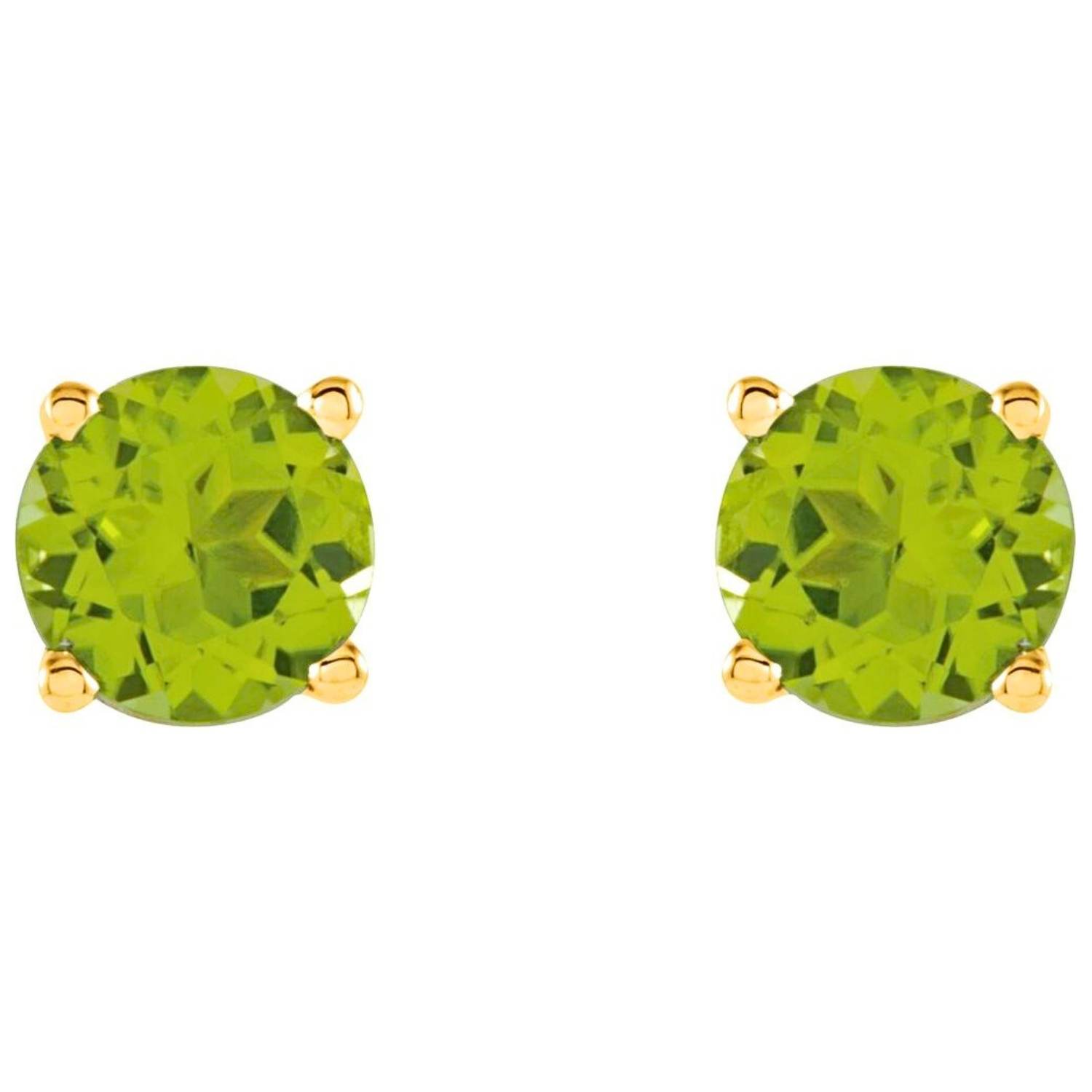 Natural Green Peridot Stud Earrings 14k Gold Natural Green Peridot Stud Earrings 14k Gold