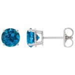Natural London Blue Topaz Stud Earrings 14K White Gold Natural London Blue Topaz Stud Earrings 14K White Gold