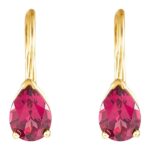 Natural Rhodolite Garnet Leverback Earrings 14K Gold Natural Rhodolite Garnet Leverback Earrings 14K Gold