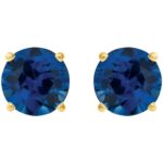 Natural Round Blue Sapphire Stud Earrings 14k Gold Natural Round Blue Sapphire Stud Earrings 14k Gold
