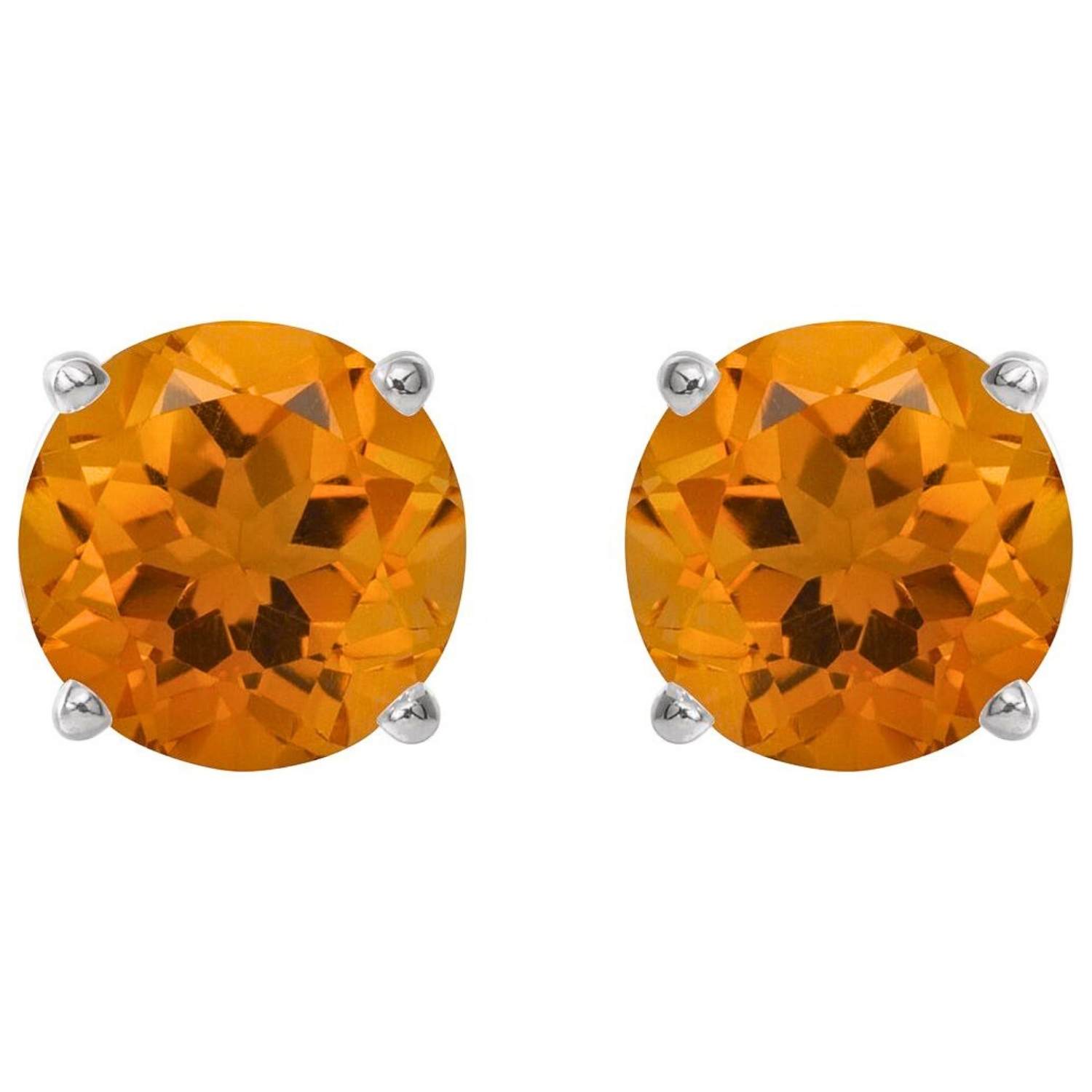 Natural Round Citrine Stud Earrings 14K Gold Natural Round Citrine Stud Earrings 14K Gold