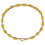 November Birthstone Citrine Tennis Bracelet 14K Gold
