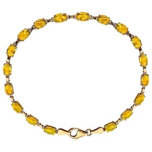 November Birthstone Citrine Tennis Bracelet 14K Gold