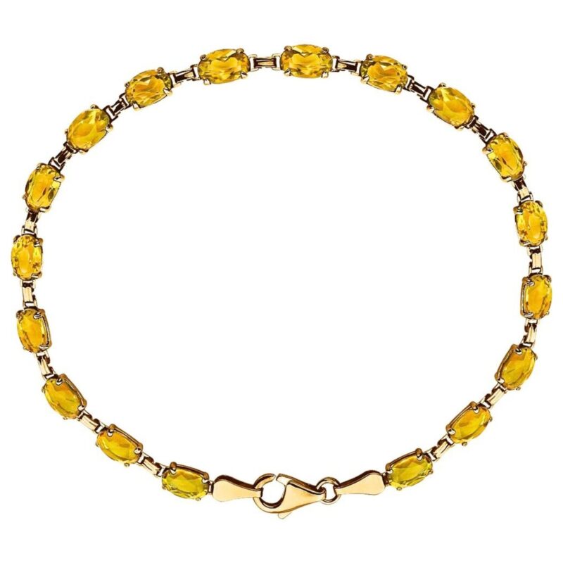 November Birthstone Citrine Tennis Bracelet 14K Gold