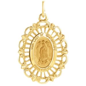 Our Lady of Guadalupe Medal 14K Yellow Gold