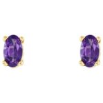 Oval Amethyst Stud Earrings 14K Gold Oval Amethyst Stud Earrings 14K Gold
