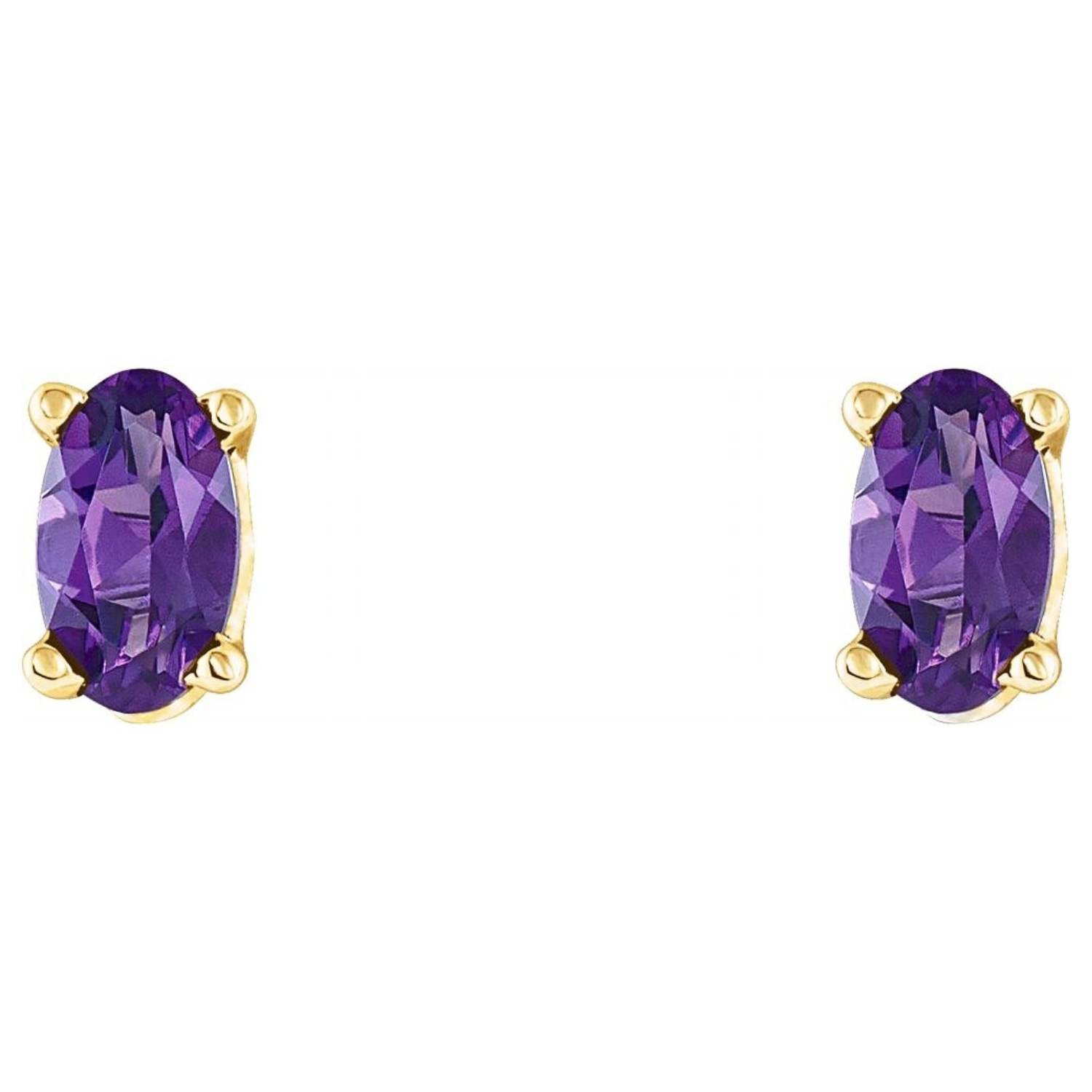 Oval Amethyst Stud Earrings 14K Gold Oval Amethyst Stud Earrings 14K Gold
