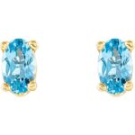 Oval Aquamarine Stud Earrings 14K Gold Oval Aquamarine Stud Earrings 14K Gold
