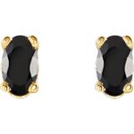 Oval Black Onyx Stud Earrings 14K Gold Oval Black Onyx Stud Earrings 14K Gold