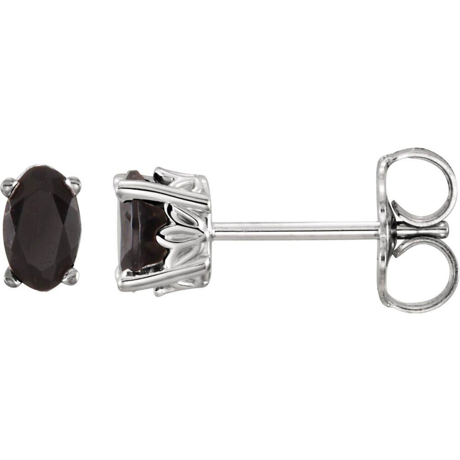 Oval Black Onyx Stud Earrings 14K White Gold Oval Black Onyx Stud Earrings 14K White Gold