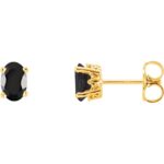 Oval Black Onyx Stud Earrings 14K Yellow Gold Oval Black Onyx Stud Earrings 14K Yellow Gold