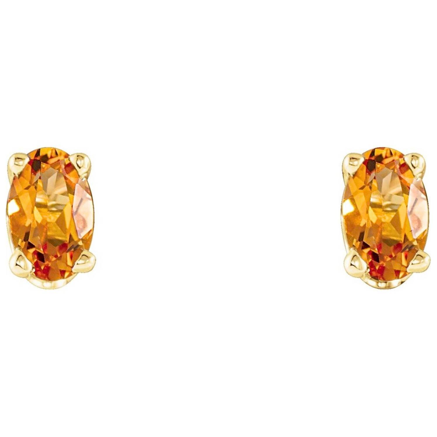 Oval Citrine Stud Earrings 14K Gold Oval Citrine Stud Earrings 14K Gold
