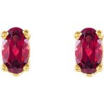 Oval Garnet Stud Earrings 14K Gold Oval Garnet Stud Earrings 14K Gold