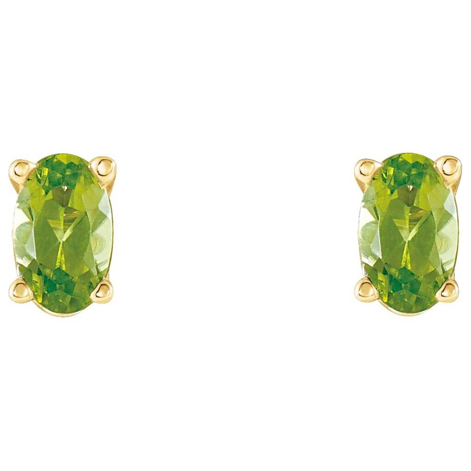 Oval Peridot Stud Earrings 14K Gold Oval Peridot Stud Earrings 14K Gold
