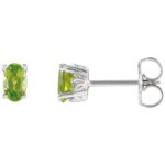Oval Peridot Stud Earrings 14K White Gold Oval Peridot Stud Earrings 14K White Gold