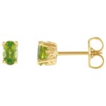 Oval Peridot Stud Earrings 14K Yellow Gold Oval Peridot Stud Earrings 14K Yellow Gold
