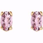 Oval Pink Morganite Stud Earrings 14K Gold Oval Pink Morganite Stud Earrings 14K Gold
