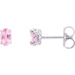 Oval Pink Morganite Stud Earrings 14K White Gold Oval Pink Morganite Stud Earrings 14K White Gold