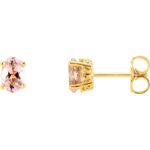 Oval Pink Morganite Stud Earrings 14K Yellow Gold Oval Pink Morganite Stud Earrings 14K Yellow Gold