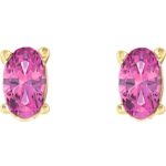 Oval Pink Tourmaline Stud Earrings 14K Gold Oval Pink Tourmaline Stud Earrings 14K Gold