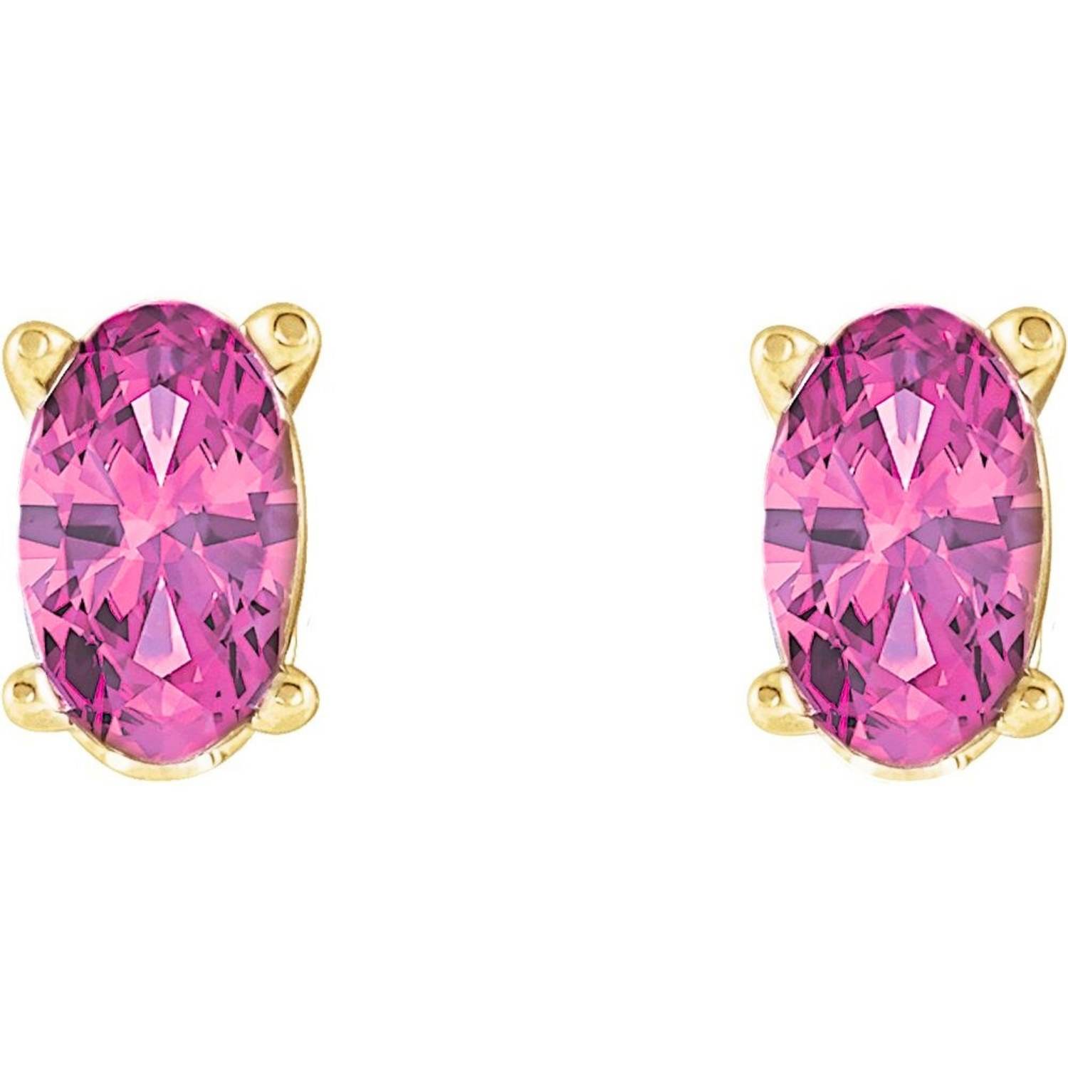Oval Pink Tourmaline Stud Earrings 14K Gold Oval Pink Tourmaline Stud Earrings 14K Gold