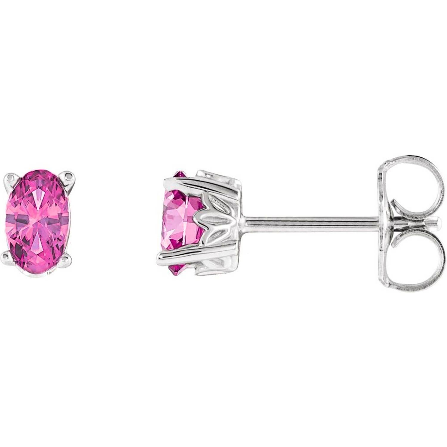 Oval Pink Tourmaline Stud Earrings 14K White Gold Oval Pink Tourmaline Stud Earrings 14K White Gold