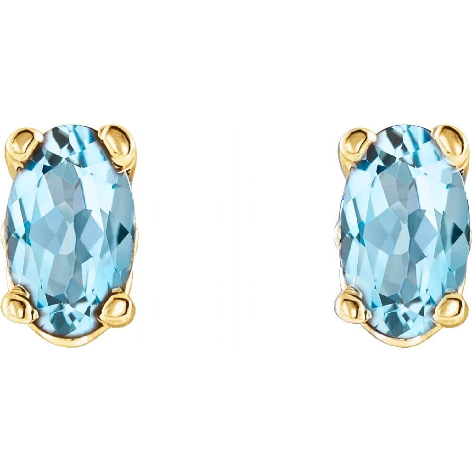 Oval Sky Blue Topaz Stud Earrings 14K Gold Oval Sky Blue Topaz Stud Earrings 14K Gold