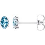 Oval Sky Blue Topaz Stud Earrings 14K White Gold Oval Sky Blue Topaz Stud Earrings 14K White Gold