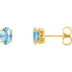 Oval Sky Blue Topaz Stud Earrings 14K Yellow Gold Oval Sky Blue Topaz Stud Earrings 14K Yellow Gold
