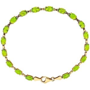 Peridot Tennis Bracelet in 14K Yellow Gold
