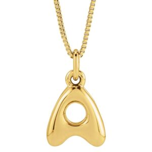 Real 14k Gold Bubble Letter Necklace