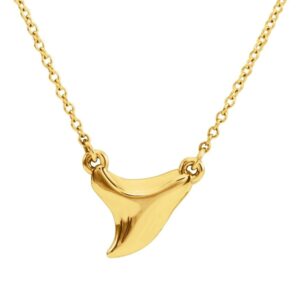 Real 14k Yellow Gold Shark Tooth Necklace