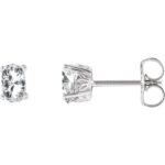 Real Oval White Sapphire Stud Earrings 14K White Gold Real Oval White Sapphire Stud Earrings 14K White Gold