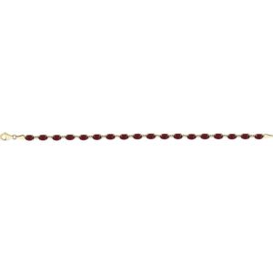 Red Garnet Tennis Bracelet 14K Gold