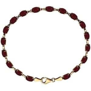 Red Garnet Tennis Bracelet in 14K Yellow Gold