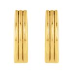 Ribbed Huggie Hoop Earrings 14K Gold 10 15 mm Ribbed Huggie Hoop Earrings 14K Gold 10 15 mm