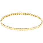 Round Beaded Bangle Bracelet 14K Yellow Gold