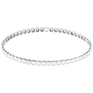 Round Beaded Bangle Bracelet Sterling Silver