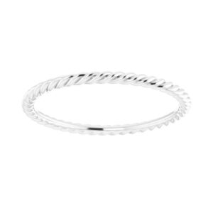 Skinny Stackable Twisted Rope Ring Sterling Silver