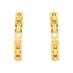 Small Chain Link Hoop Earrings 10 mm 14K Gold