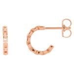 Small Chain Link Hoop Earrings 10 mm 14K Rose Gold
