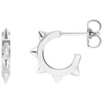 Small Spike Hoop Earrings Sterling Silver Small Spike Hoop Earrings Sterling Silver