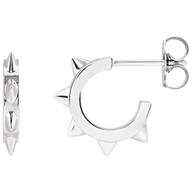 Small Spike Hoop Earrings Sterling Silver Small Spike Hoop Earrings Sterling Silver
